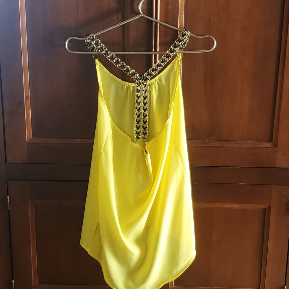 Yellow gold and leather chain shirt